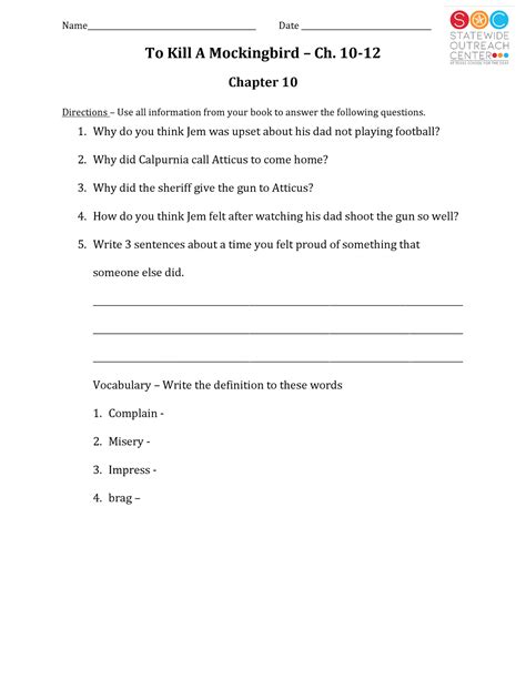 TKAM Quiz Questions 10-12