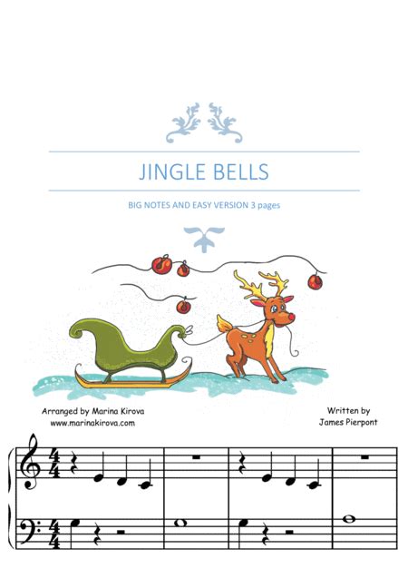 Jingle Bells Big Notes Easy Version Arr Marina Kirova By James