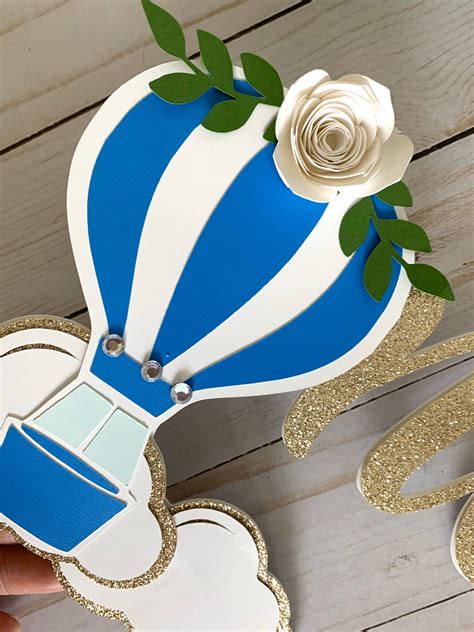 St Birthday Cake Topper Hot Air Balloon Cake Topper Baby Etsy