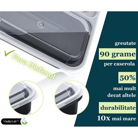 Caserola Compartimentata Vitality Lab Set Bucati Compartimente