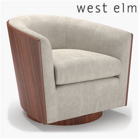 West Elm Luther Swivel Chair 3D model | CGTrader