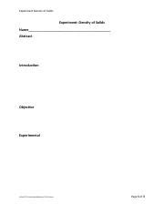 CHM A9 ONL Density Datasheet 2 Docx Experiment Density Of Solids