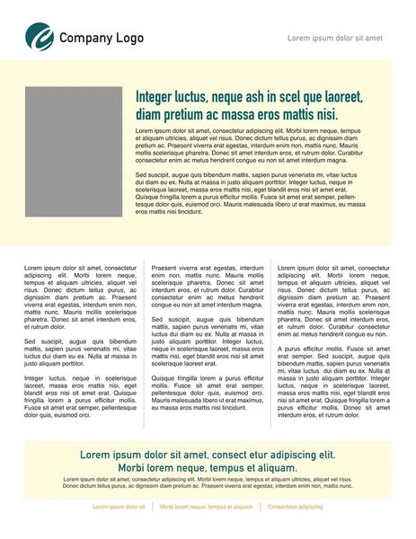 Page Layout Newsletter For Use With Business Stock Vector Image By