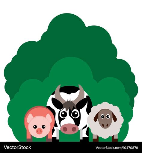 Farm animals Cow sheep pig Royalty Free Vector Image