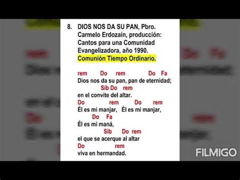 Comunion Tiempo Ordinario Dios Nos da Su Pan Pbro Carmelo Erdozaín