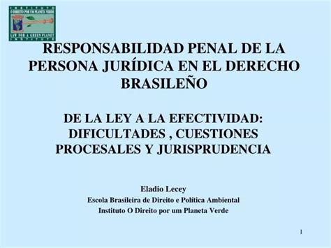 Ppt Responsabilidad Penal De La Persona Jur Dica En El Derecho