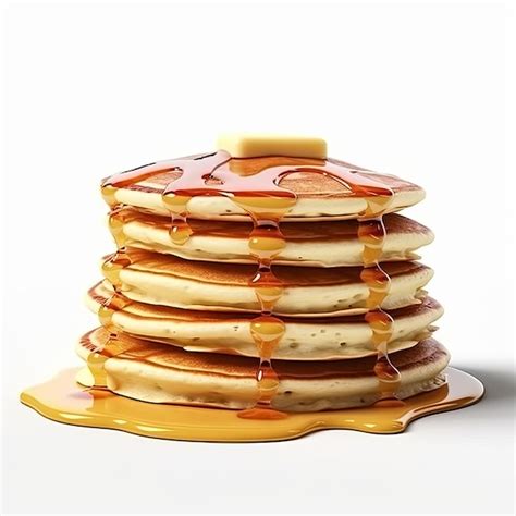 Premium AI Image Ultra Realistic 4k Pancakes With Liquid Maple Syrup