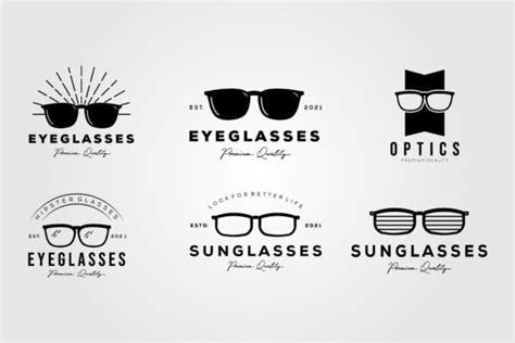 Set Of Sunglasses Or Eyeglasses Logo Graphic By Ikershandy · Creative