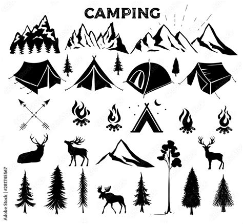 Travel Event. Camping vector logo template for your design. Tourist ...