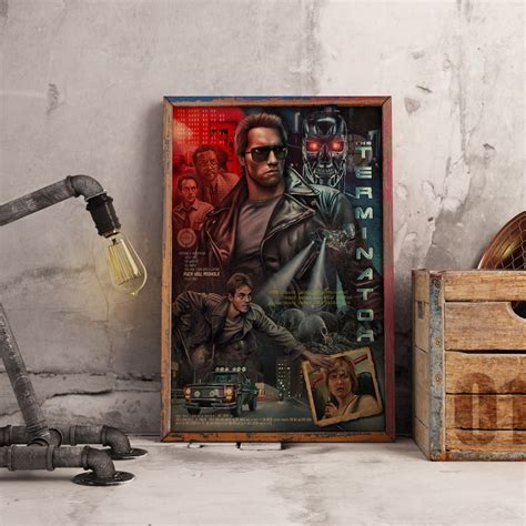 The Terminator Poster, Arnold Schwarzenegg Wall Art, Classic Sci-fi ...