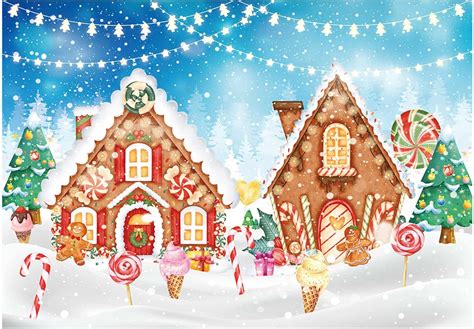 Amazon Allenjoy X Ft Christmas Gingerbread House Backdrop Glitter