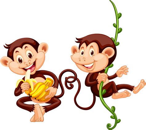 Monkey Eating Banana Clip Art Cartoon Monkey Eating Banana