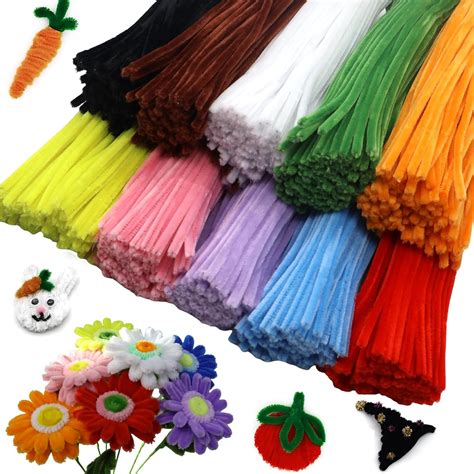 Cldamecy 1000 Pcs Craft Pipe Cleaners Set In 10 Assorted