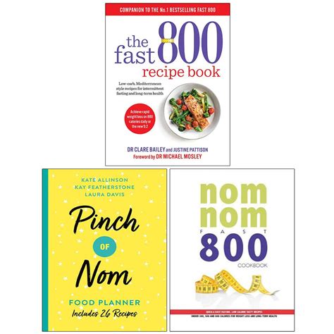 The Fast 800 Recipe Book, Pinch of Nom Food Planner, Nom Nom Fast 800 Cookbook 3 Books ...