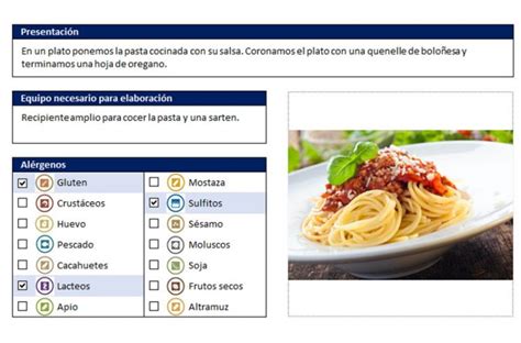 Cómo elaborar la Ficha Técnica de un plato Ejemplos