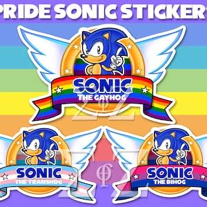 LGBT Sonic the Hedgehog Title Screen Stickers Water Resistant Vinyl 4 ...