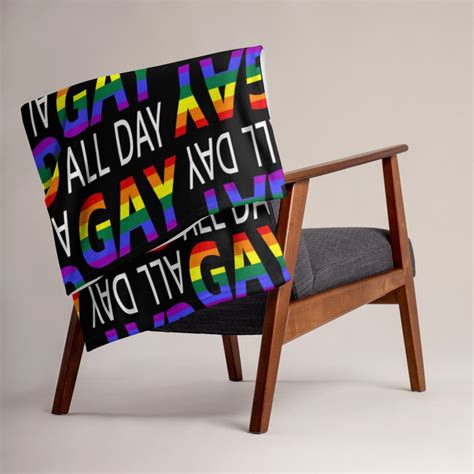 Gay All Day Fleece Throw Blanket Lgbtq Home Decor Soft Etsy
