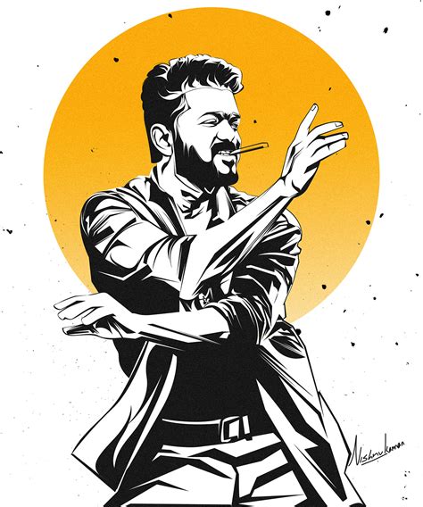 Illustration Art Thalapathy Vijay In Leo Movie On Behance