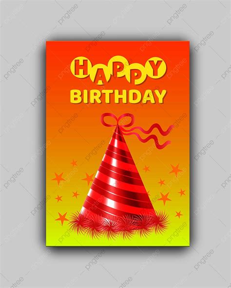 happy birthday cover card  headline  fluffy celebrational cap