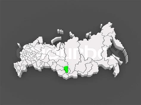 Map of the Russian Federation. Kemerovo region. | Stock image | Colourbox