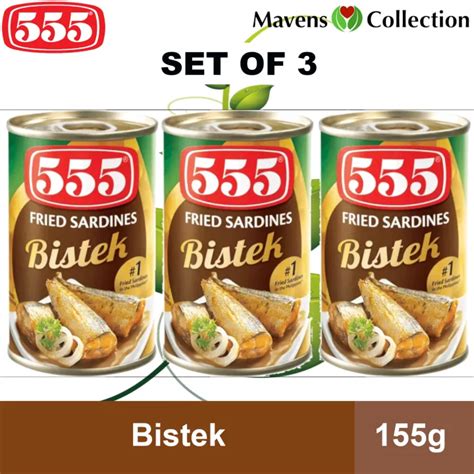 555 Fried Sardines Bistek 155g Set Fo 3 By Mavens Collection Lazada Ph