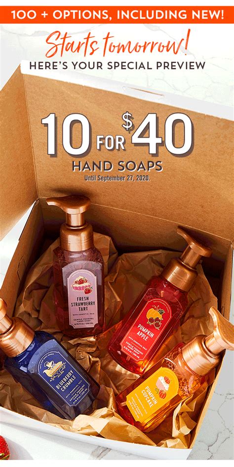 Bath And Body Works Canada Hot Sale On Hand Soaps Get 10 For 40 Fall 2020 Canadian Deals