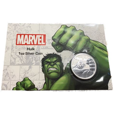 Tuvalu Marvel 7 Ausgabe 2019 Hulk 1 Oz Silber Blisterkarte 50 00