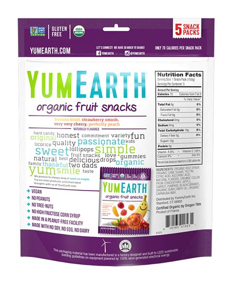 Yumearth Organic Fruit Snacks Gluten Free Chewy Healthy 35 Oz 5