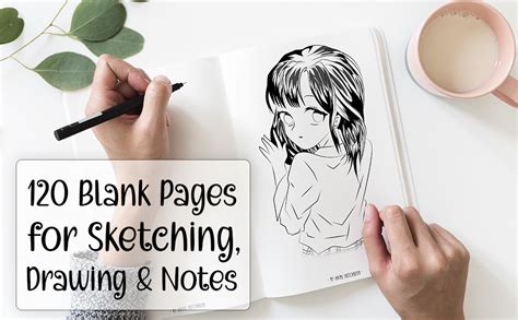 anime sketchbook  drawing anime lover gift idea  cute blank