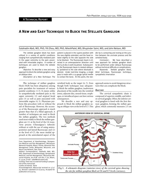 Ultrasound Guided Stellate Ganglion Block