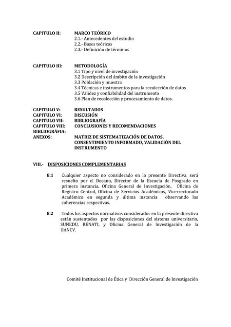 Esquema De Uancv Directiva N Pdf