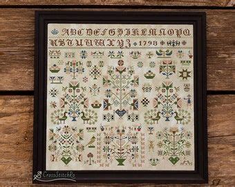 Antique 1817 Brick House Regency Scottish Sampler Reproduction Etsy