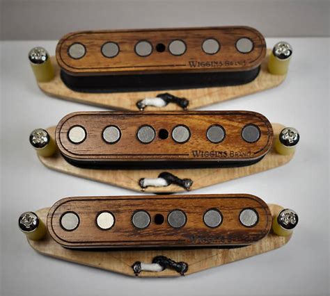 Wiggins Brand Strat Hand Wound Pickup Set Koa Wood Texas Reverb