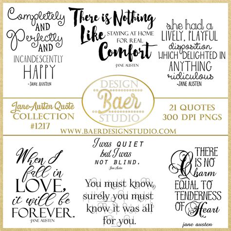 JANE AUSTEN QUOTES, SCRAPBOOKING QUOTES -INSTANT DOWNLOAD- #1217 | Baer ...