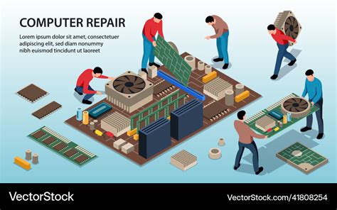 Computer Repair Service Royalty Free Vector Image