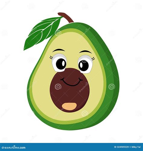 Cartoon Avocados Mascot Characters Hand Drawn Doodle Style Cartoon