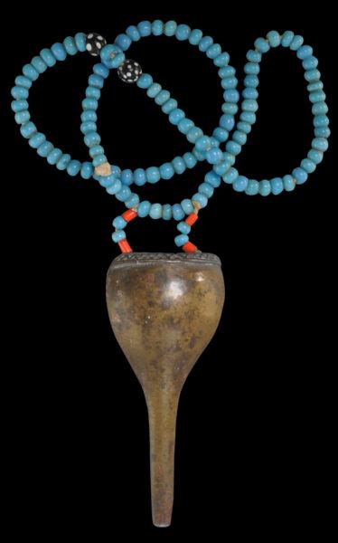 Naga Blue Glass Bead And Brass Necklace Michael Backman Ltd