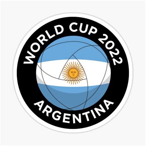 Pegatina Copa Mundial F Tbol Bandera Argentina Texto Blanco