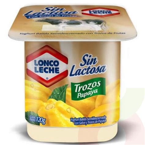 Yogurt Sin Lactosa Con Trozos Papaya Loncoleche Gr Supermercados Eltit