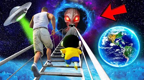 SHINCHAN AND FRANKLIN TRIED THE IMPOSSIBLE STAIRWAY TO SPACE ALIEN