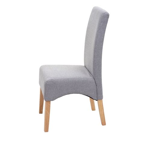 Esszimmerstuhl Latina K Chenstuhl Stuhl Stoff Textil Hellgrau Helle Beine Swisshandel