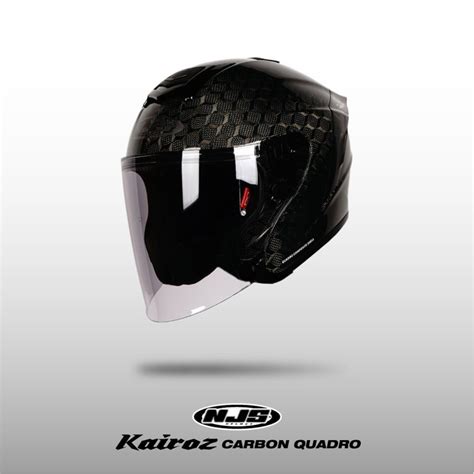 Jual Njs Kairoz Carbon Quadro Helm Half Face Shopee Indonesia