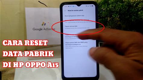 Cara Reset Data Pabrik Di Hp Oppo A Youtube