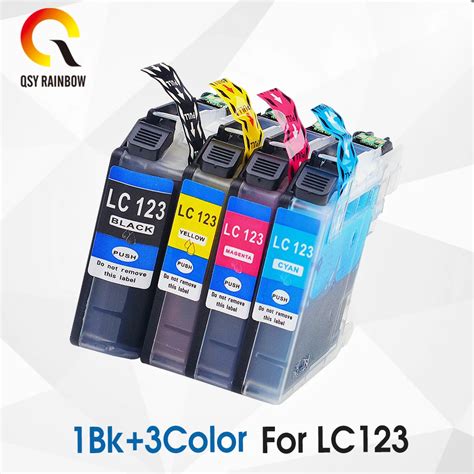 4 pcc Compatible Ink Cartridges for Brother LC123 printer ink for MFC ...