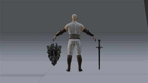 3d Model Warrior Character Vr Ar Low Poly Cgtrader