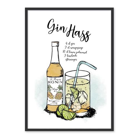 Gin Hass Plakat A Gin Plakater Grafisk Plakat