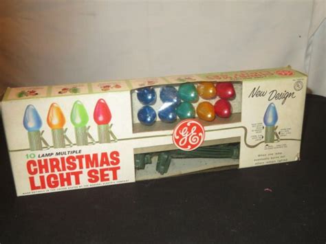 Vintage Christmas Light Set Ge Satin Bulbs Lights W Box D333 Ebay