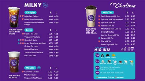 Chatime Menu Surangel And Sons Co