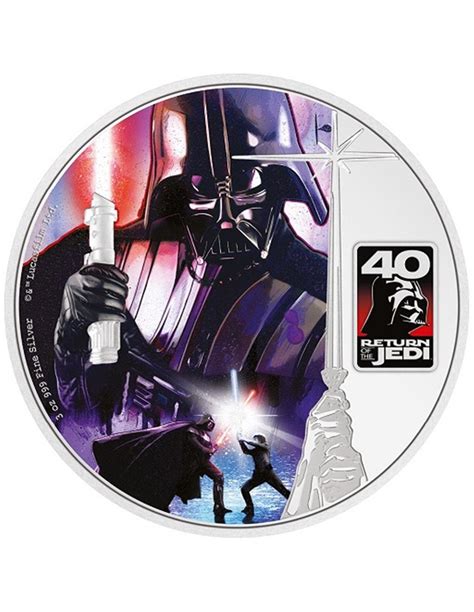 STAR WARS Return Of The Jedi 40 Aniversario 3 Oz Moneda Plata 10 N