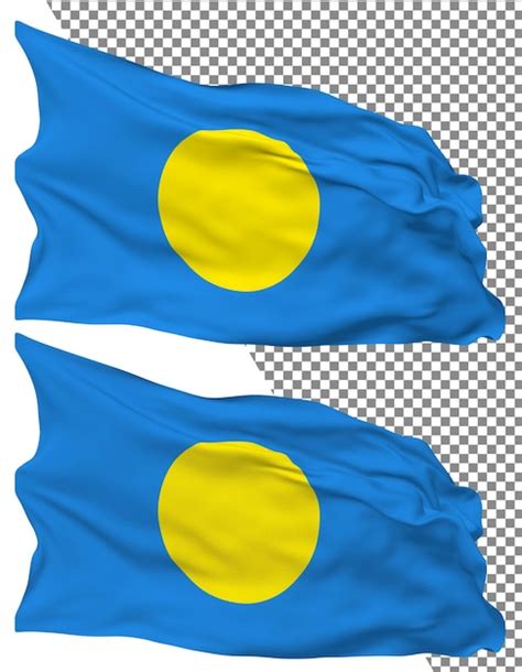 Premium PSD Palau Flag Wave Isolated Plain Bump Texture Transparent